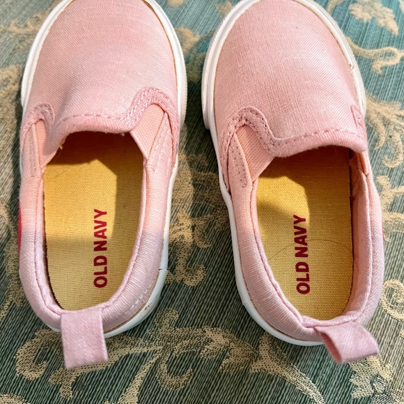 Old Navy Pink Kids Slip-On Sneakers with Rainbow Accent size 12.5 - Picture 4 of 7